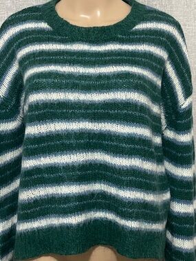 mnml Mohair, wool blend oversized striped pull on sweater~XL~